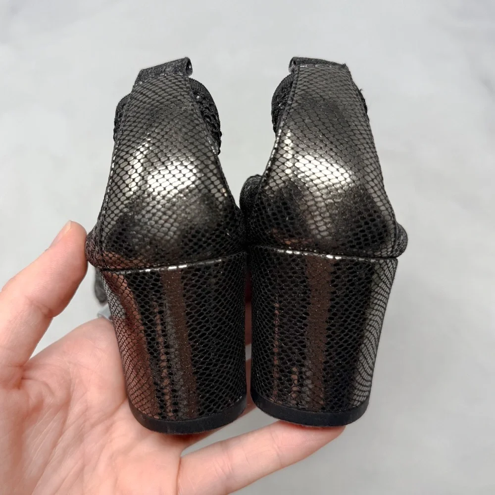 CHANEL Vintage Y2K Metallic Leather Heeled Ballet Ballerina Pump Heel Shoes 36